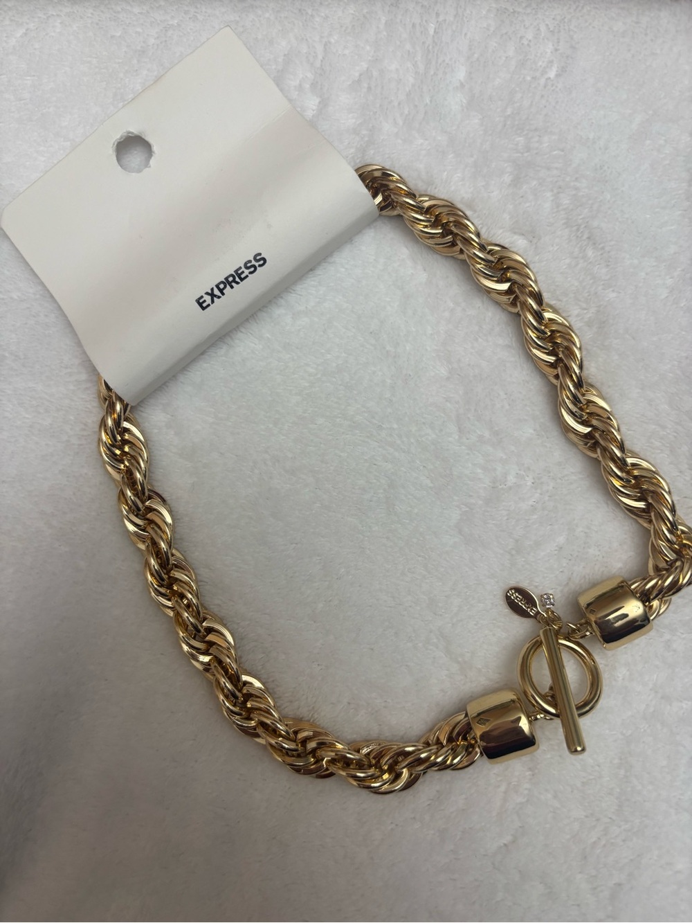 Express Gold-Tone Twisted Rope Chain Necklace - Gold - Picture 4 of 8